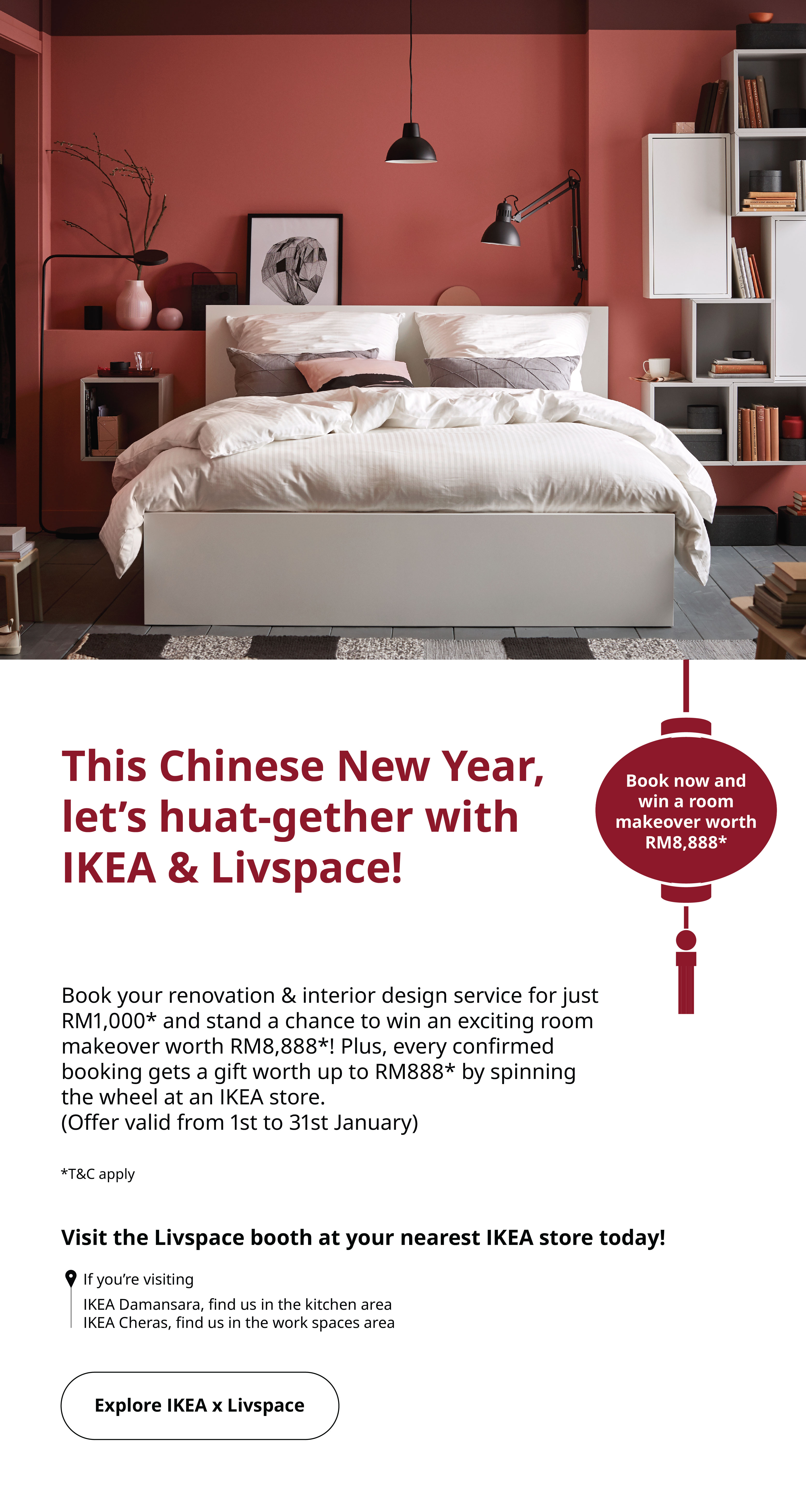 Livspace and IKEA Chinese New Year email campaign