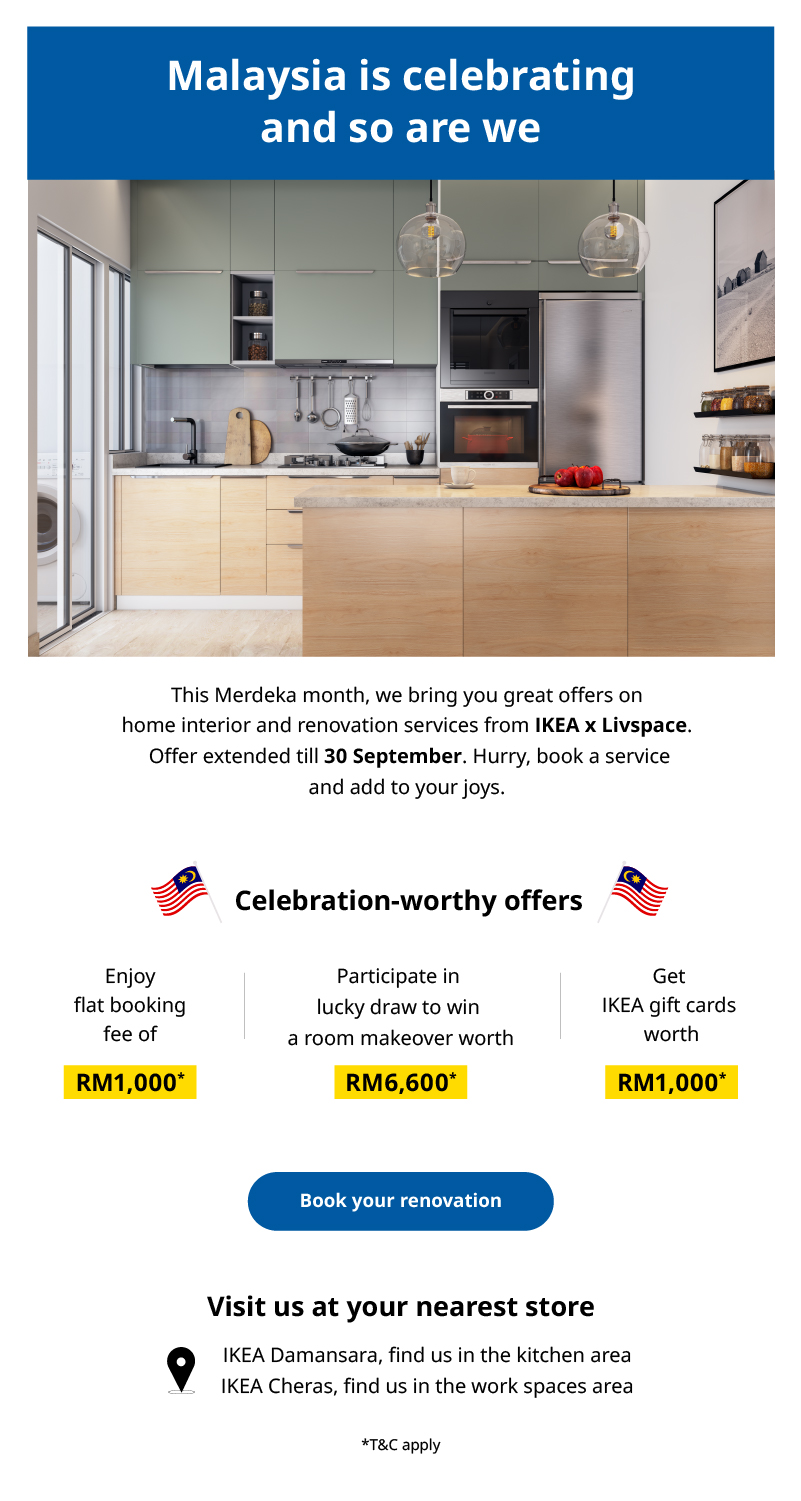 Livspace and IKEA September email campaign